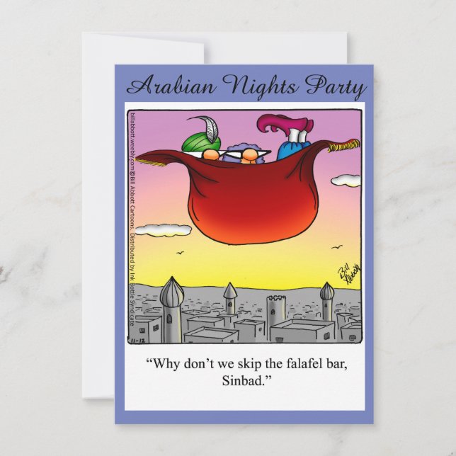 Funny Arabian Nights Party Invitations (Front)