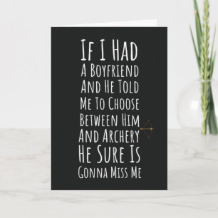 Funny Archery Cards Girl Woman Archeress Humor 