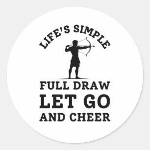 Funny Archery Dad Quote - Full Draw Classic Round Sticker
