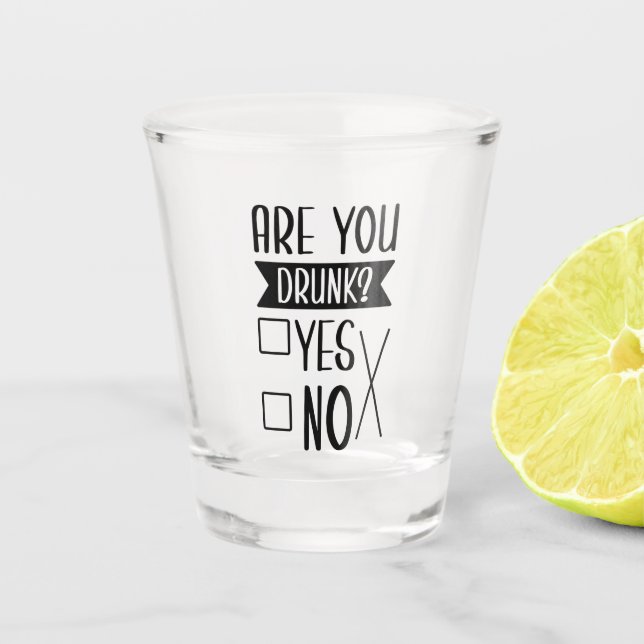 Funny Are You Drunk Shot Glass (Front)