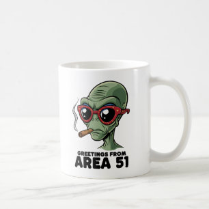 Funny Area 51 Alien Design Coffee Mug