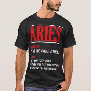 Funny Aries Facts Saying Astrology Horoscope Birth T-Shirt