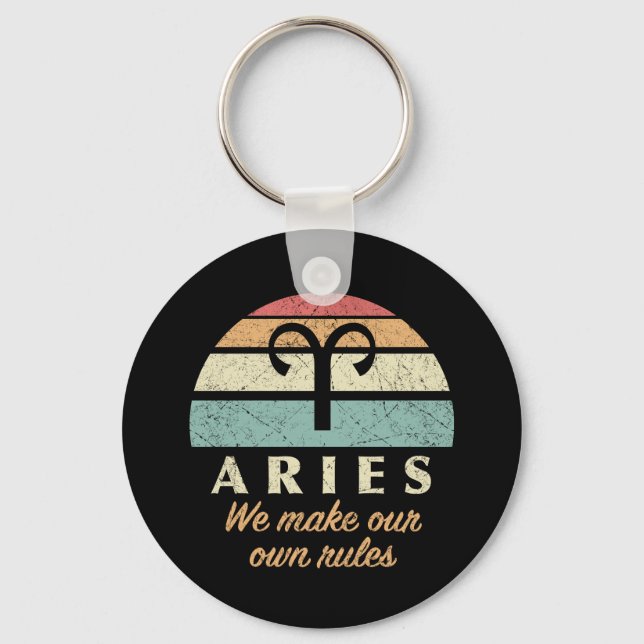 Funny Aries Zodiac Rules Key Ring (Front)