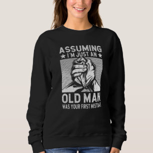 Funny Arm wrestling old man arm wrestler Premium Sweatshirt