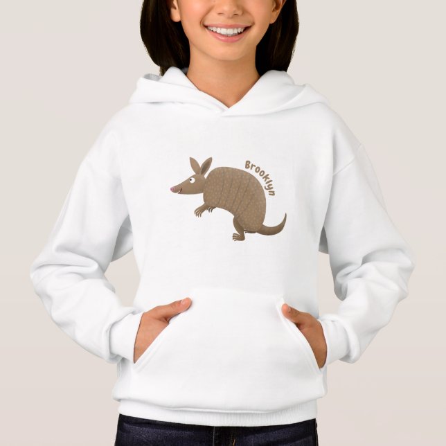 Funny armadillo happy cartoon illustration (Front)
