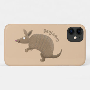 Funny armadillo happy cartoon illustration Case-Mate iPhone case