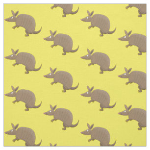 Funny armadillo happy cartoon illustration fabric