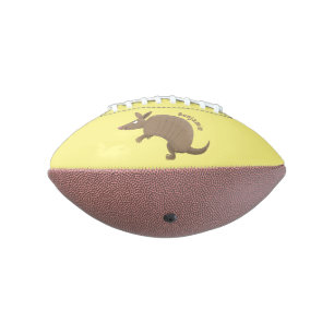 Funny armadillo happy cartoon illustration football