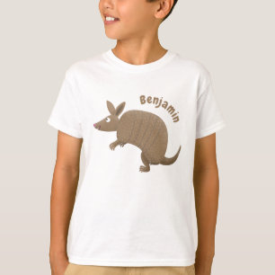 Funny armadillo happy cartoon illustration T-Shirt