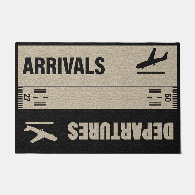 Funny Arrivals And Departures Doormat,Plane Mat (Front)