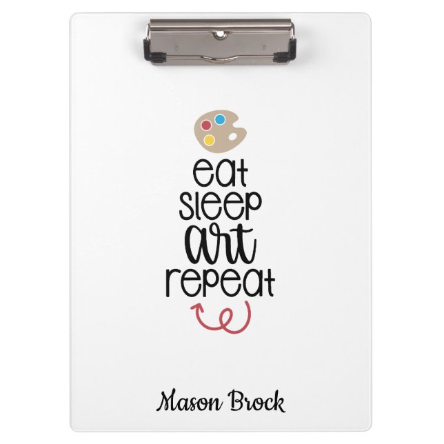 Funny art student school custom gift clipboard (Front)