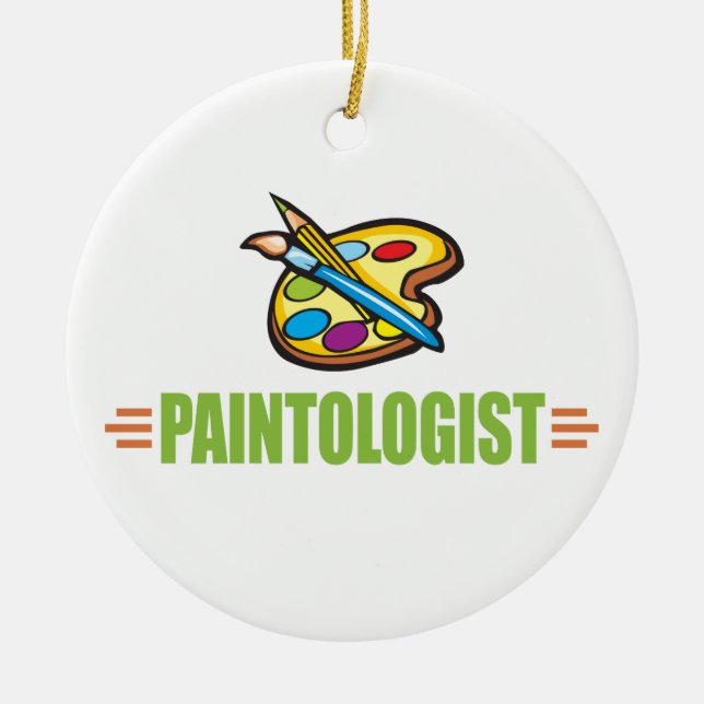 Funny Artist Ceramic Tree Decoration (Front)