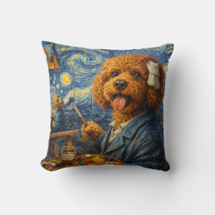 Funny Artist Cockapoo Pillow Art Dog Gift Cushion