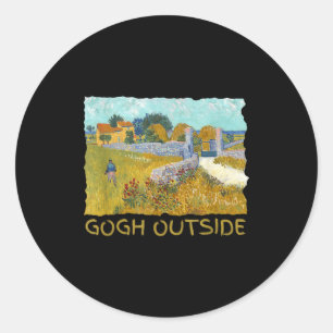 Funny Artist Gogh Outside Starry Night Insrational Classic Round Sticker
