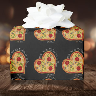 Funny As Delicious As Pizza Valentine's Day Wrapping Paper