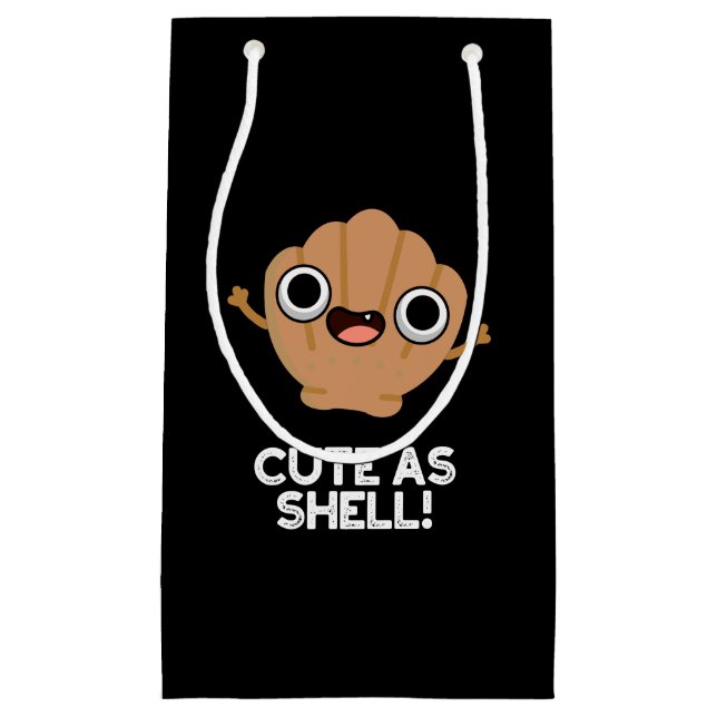 Funny As Shell Funny Seashell Pun Dark BG Small Gift Bag (Front)