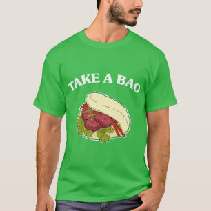 Funny Asian Food Pun Steamed Buns Take A Bao graph T-Shirt