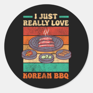 Funny Asian Foodie - Korean Bbq Classic Round Sticker
