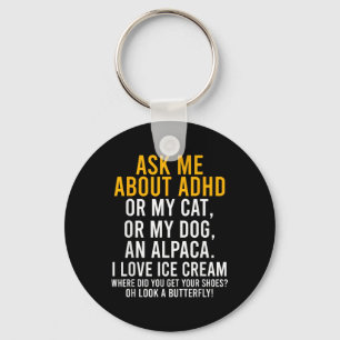 Funny Ask Me About Adhd Autism Mental Health Aware Key Ring