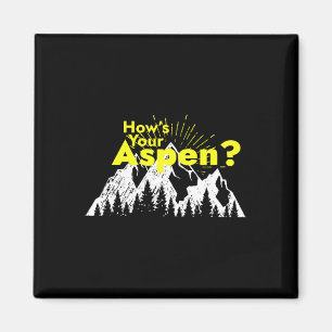 Funny Aspen Colorado Ski Skiing How's Your Aspen J Magnet