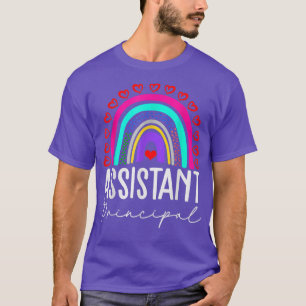 Funny Assistant Principal Rainbow Heart Sunset Gif T-Shirt