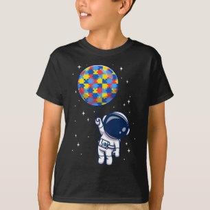 Funny Astronaut Bylloon Autism Awareness Space Lov T-Shirt