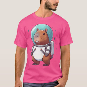 Funny Astronaut Capybara Graphic Astronomy Space L T-Shirt