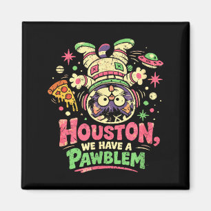 Funny astronaut cat pawblem meme magnet