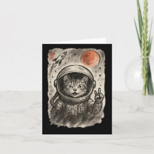 Funny Astronaut Cat Taking Selfie Space Kitten Lov Card