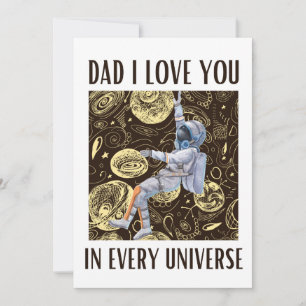 Funny Astronaut Dad I love you in every universe Invitation