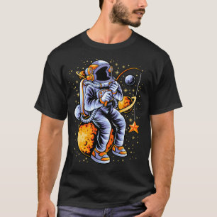 Funny Astronaut Fishing In Space T-Shirt