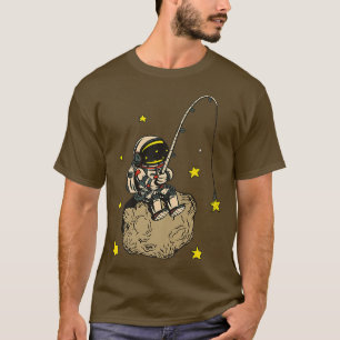 Funny astronaut fishing stars on a comet T-Shirt