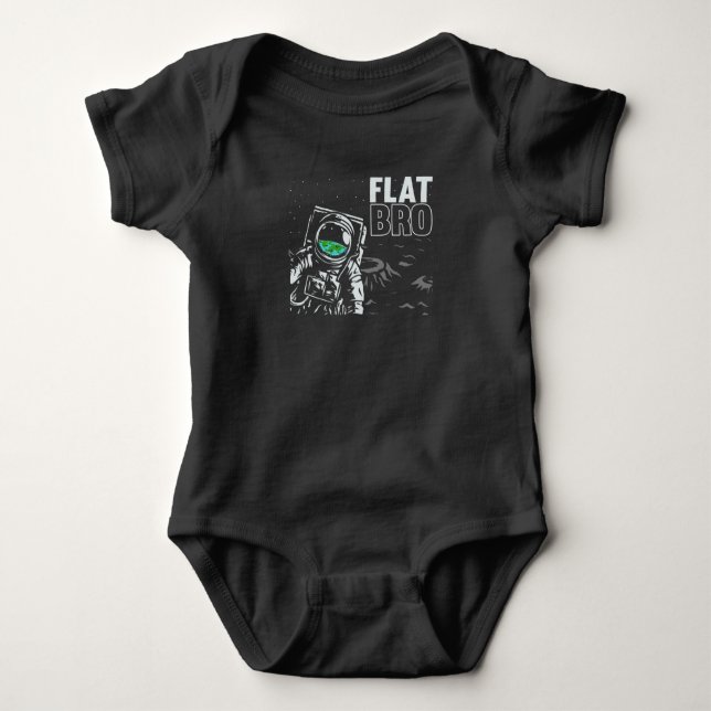 Funny Astronaut Flat Earth Conspiracy Theory Humou Baby Bodysuit (Front)