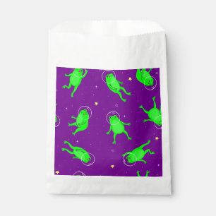 funny astronaut frogs space purple favour bags