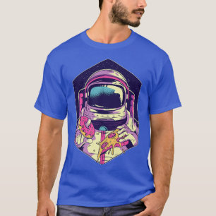 Funny Astronaut holding pizza and Doughnut Funny p T-Shirt