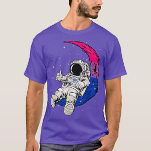 Funny Astronaut & Moon Biseual Flag Biseuality Pri T-Shirt