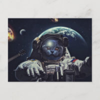 Funny Astronaut Shorthair Cat in Spa