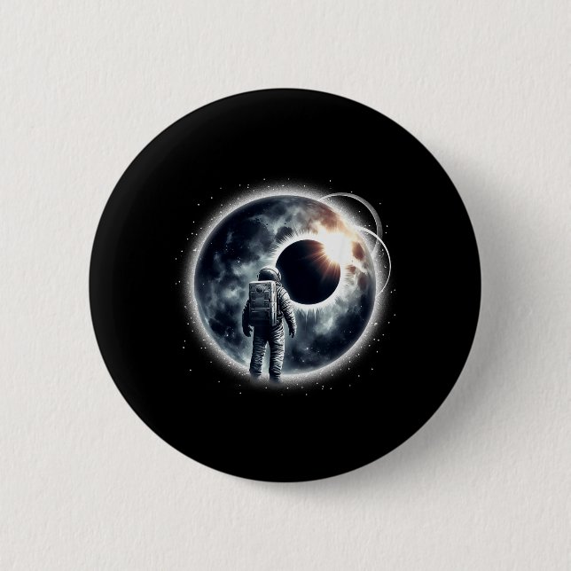 Funny Astronaut Space Eclipse Planet Science Solar 6 Cm Round Badge (Front)