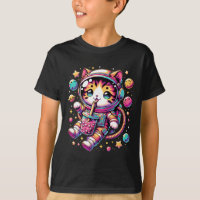 Funny Astronaut Space Kawaii Boba Tea Cat 