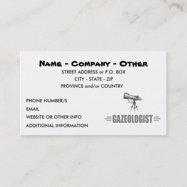 Funny Astronomy Business Card (Front)