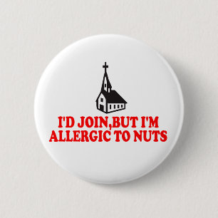 Funny atheist 6 cm round badge