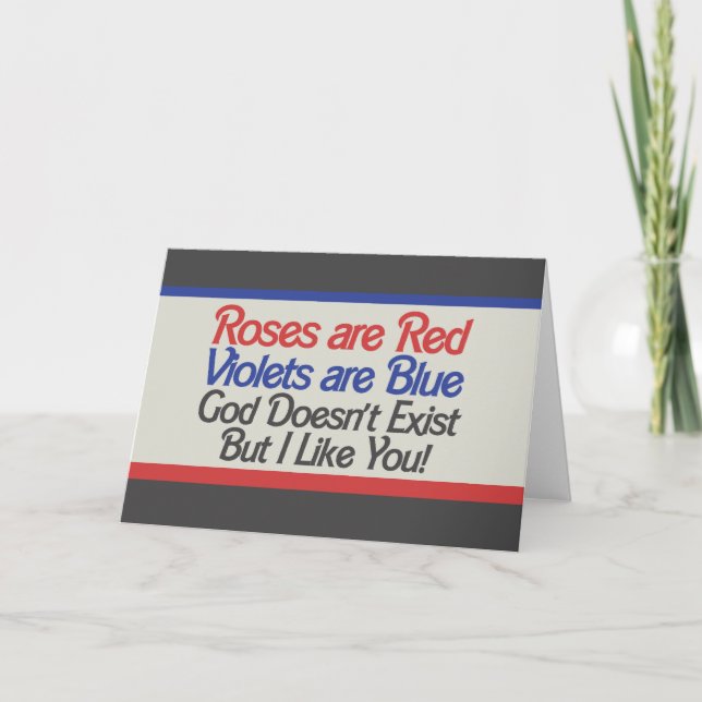 funny atheist valentine holiday card (Front)
