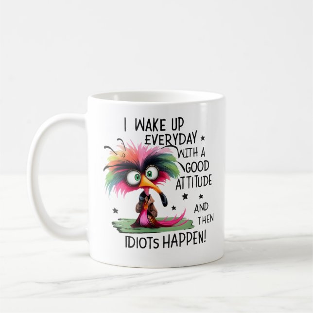 Funny Attitude Bird Graphic Tee Coffee Mug (Left)