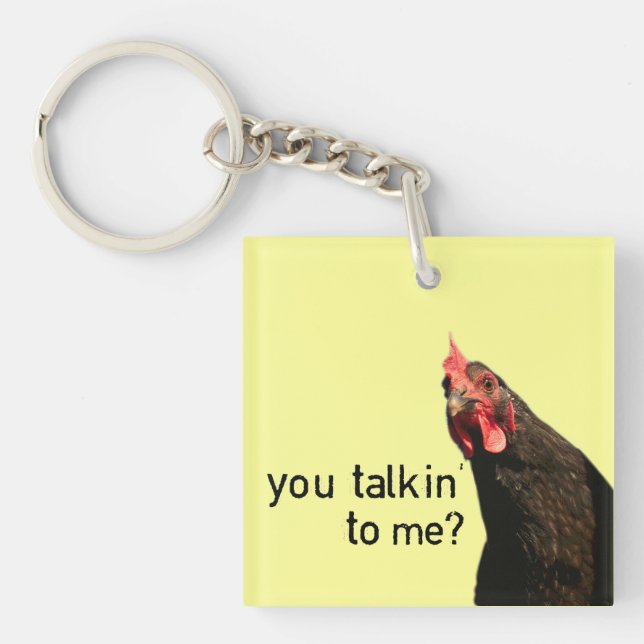 Funny Attitude Chicken Key Ring (Front)