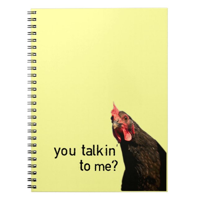 Funny Attitude Chicken Spiral Notebook (Front)