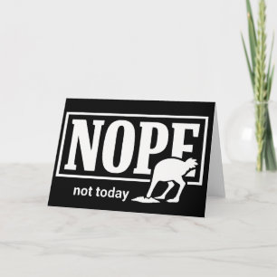 Funny Attitude Nope Not Today Sarcastic Chicken Card