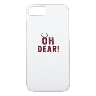 Funny Attitude Oh Dear Plaid Deer Creative Design Case-Mate iPhone Case
