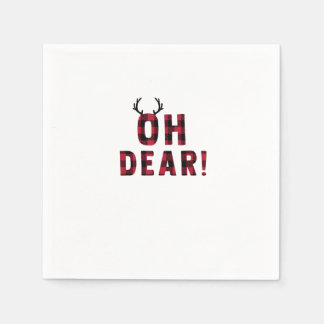 Funny Attitude Oh Dear Plaid Deer Creative Design Napkin