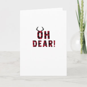 Funny Attitude Oh Dear Plaid DFolded Greeting Card
