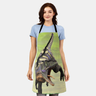 Funny Aucasaurus Roaring Prehistoric Dino Art Apron